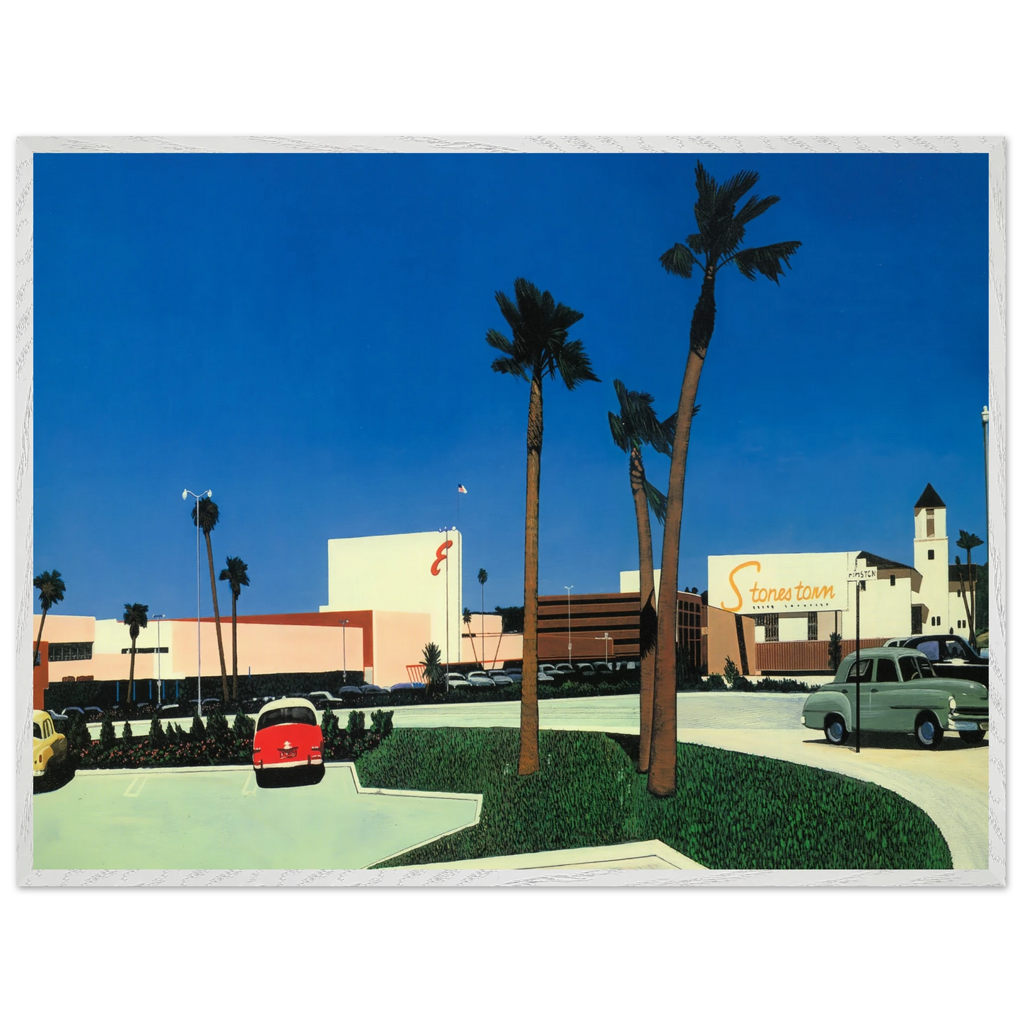 Hiroshi Nagai - In the beginning Stonestown Wall Art - 30x40 cm / 12x16 inches - Premium Wooden Framed Poster With Fine Art Paper - White frame