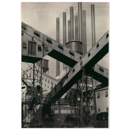 Criss-Crossed Conveyors, River Rouge Plant, Ford Motor Company - 1927 - Charles Sheeler Brushed Aluminum Print - 70x100 cm / 28x40 inches | Charles Sheeler Aluminum Print | Charles Sheeler Prints