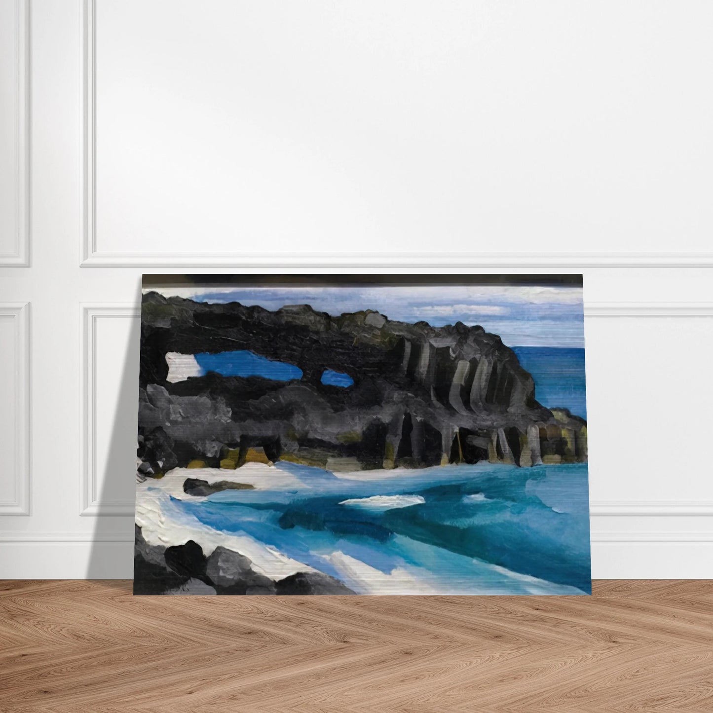Black Lava Bridge, Hana Coast-No. II - Georgia O'Keeffe Brushed Aluminum Print - 70x100 cm / 28x40 inches | Georgia O'Keeffe Aluminum Print | Georgia O'Keeffe Prints