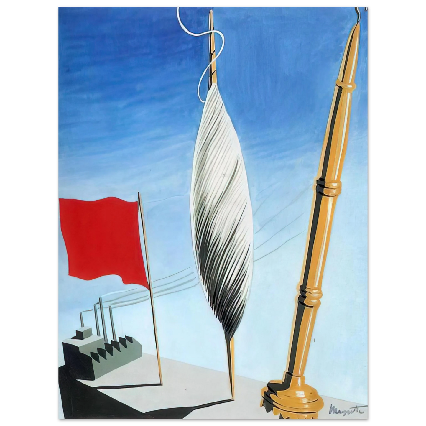 Rene Magritte - PROJECT OF POSTER THE CENTER OF TEXTILE WORKERS IN BELGIUM 1938 2  75x100 cm / 30x40inches Fine Art Poster