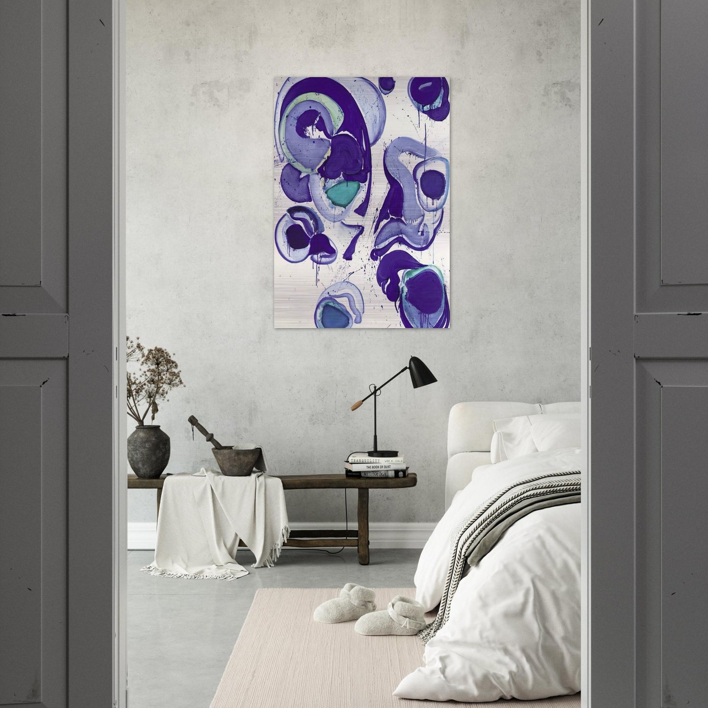 Blue - Sam Francis Brushed Aluminum Print - 70x100 cm / 28x40 inches | Sam Francis Aluminum Print | Sam Francis Prints