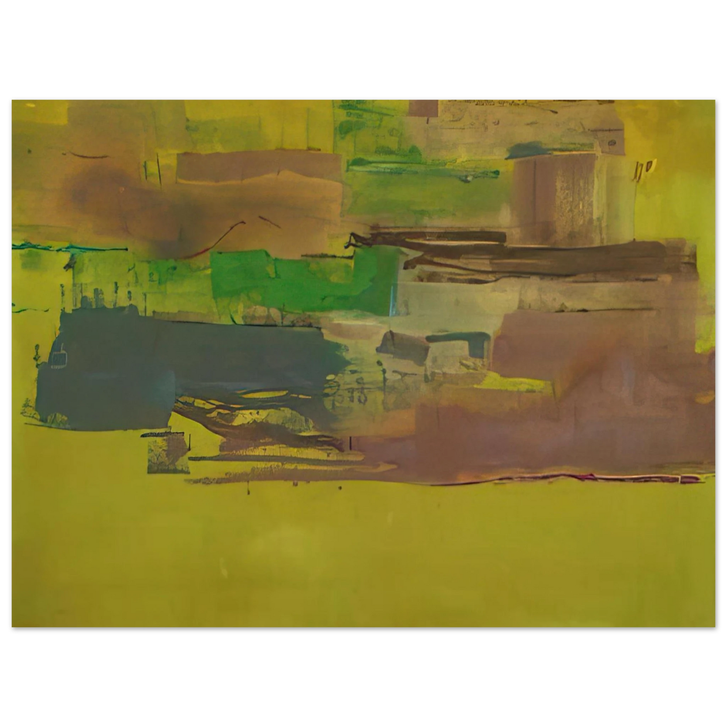 Helen Frankenthaler - August Deep - 1978 Wall art - 15x20 cm / 6x8 inches - Premium Wooden Framed Poster With Fine Art Paper-canvas - Wood frame