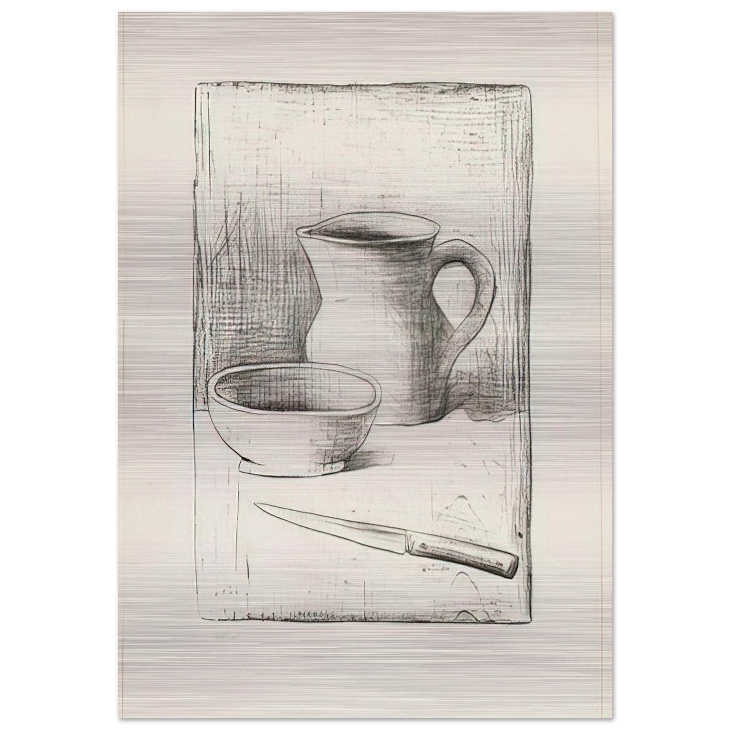 STILL LIFE 1944 - Carlo Carra Brushed Aluminum Print - 70x100 cm / 28x40 inches | Carlo Carra Aluminum Print | Carlo Carra Prints