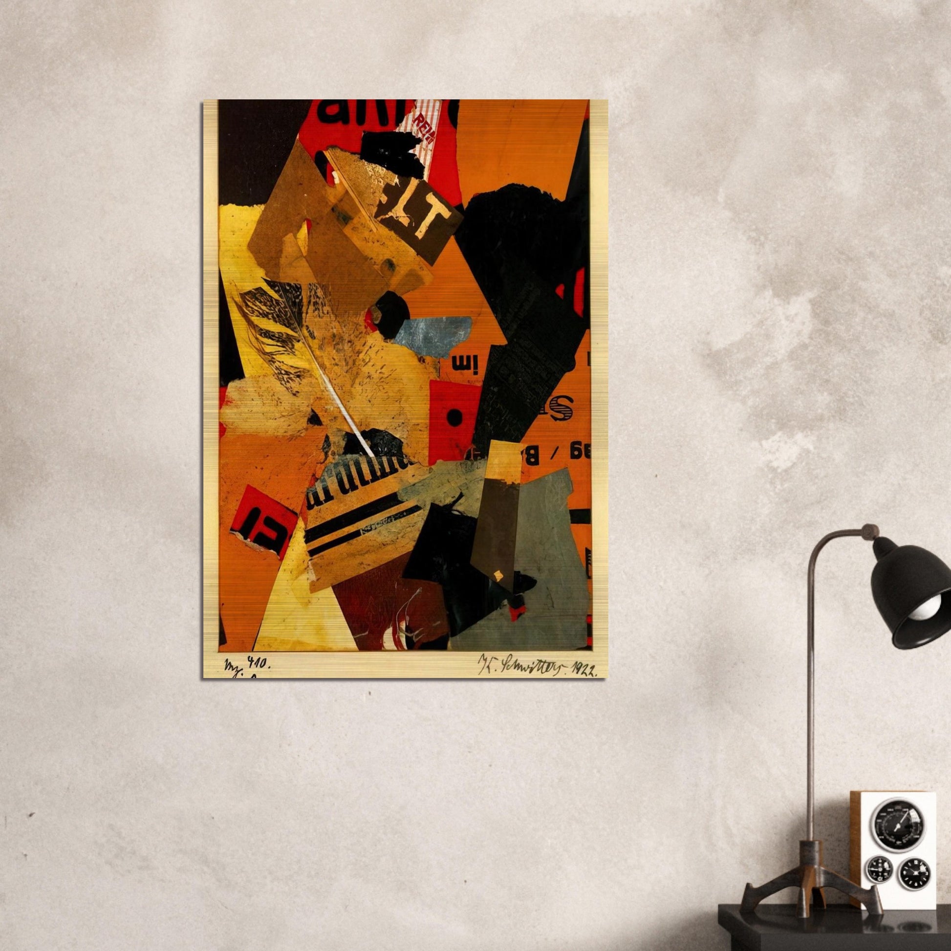 SOMETHING OR OTHER 1922 - Kurt Schwitters Brushed Aluminum Print - 70x100 cm / 28x40 inches | Kurt Schwitters Aluminum Print | Kurt Schwitters Prints