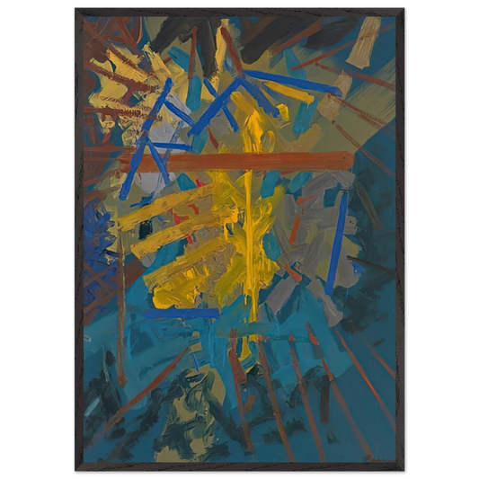Broken Blue - 1958 - John Ferren 70x100 cm / 28x40 inches Framed Art Print – Black Wooden Frame