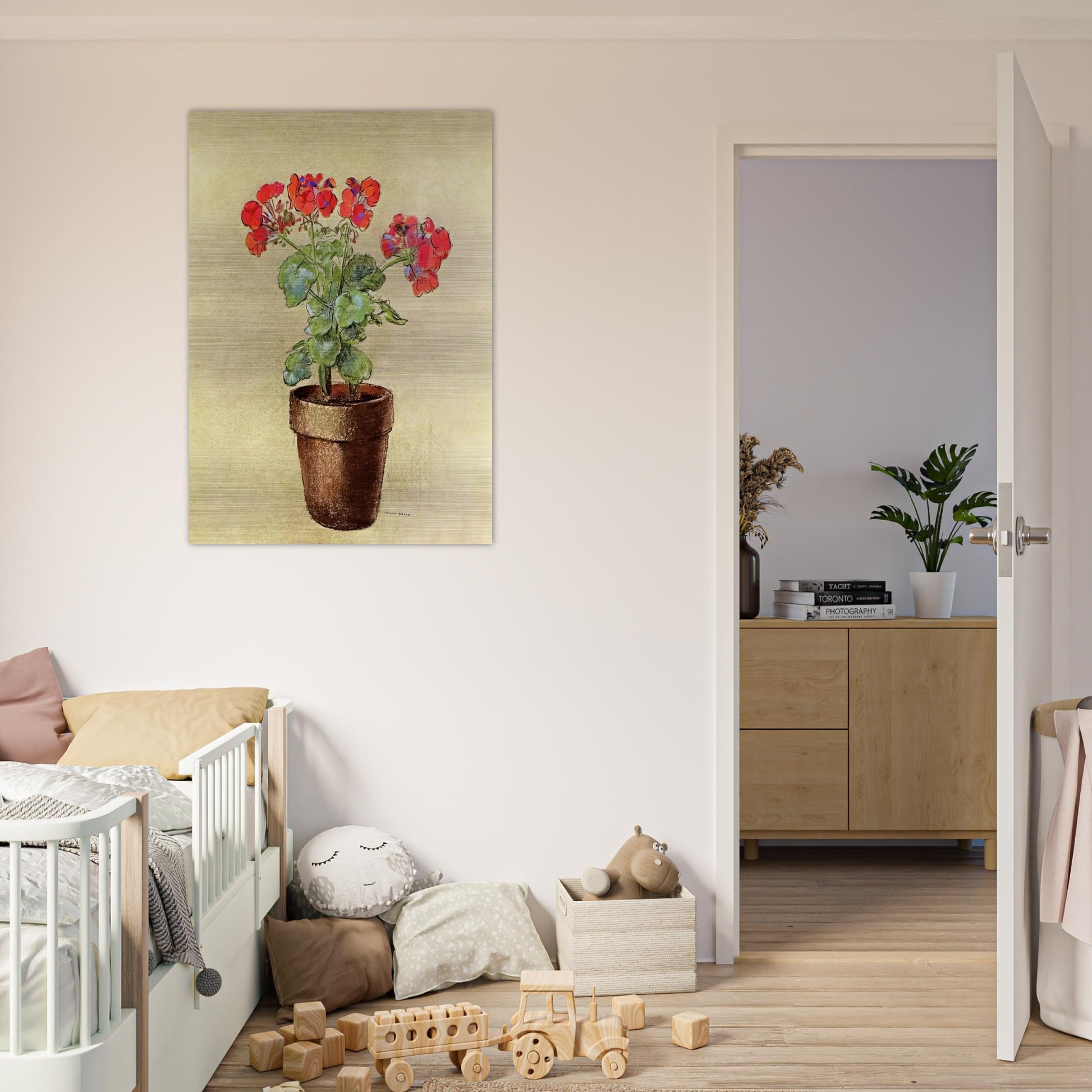 GERANIUMS 1902 - Odilon Redon Brushed Aluminum Print - 70x100 cm / 28x40 inches | Odilon Redon Aluminum Print | Odilon Redon Prints