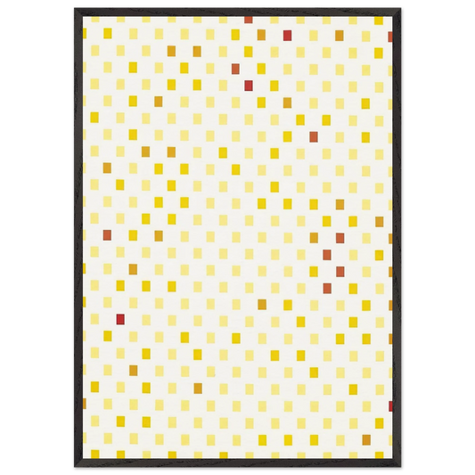 Repartition aleatoire du rouge au jaune suivant progression - 1970 - Francois Morellet 70x100 cm / 28x40 inches Framed Art Print – Black Wooden Frame