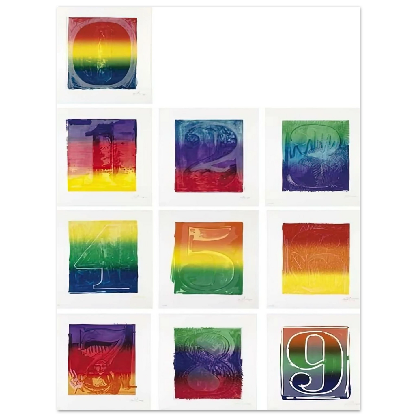 Jasper Johns - COLOR NUMERAL SERIES ULAE 59 68 1969  75x100 cm / 30x40inches Fine Art Poster