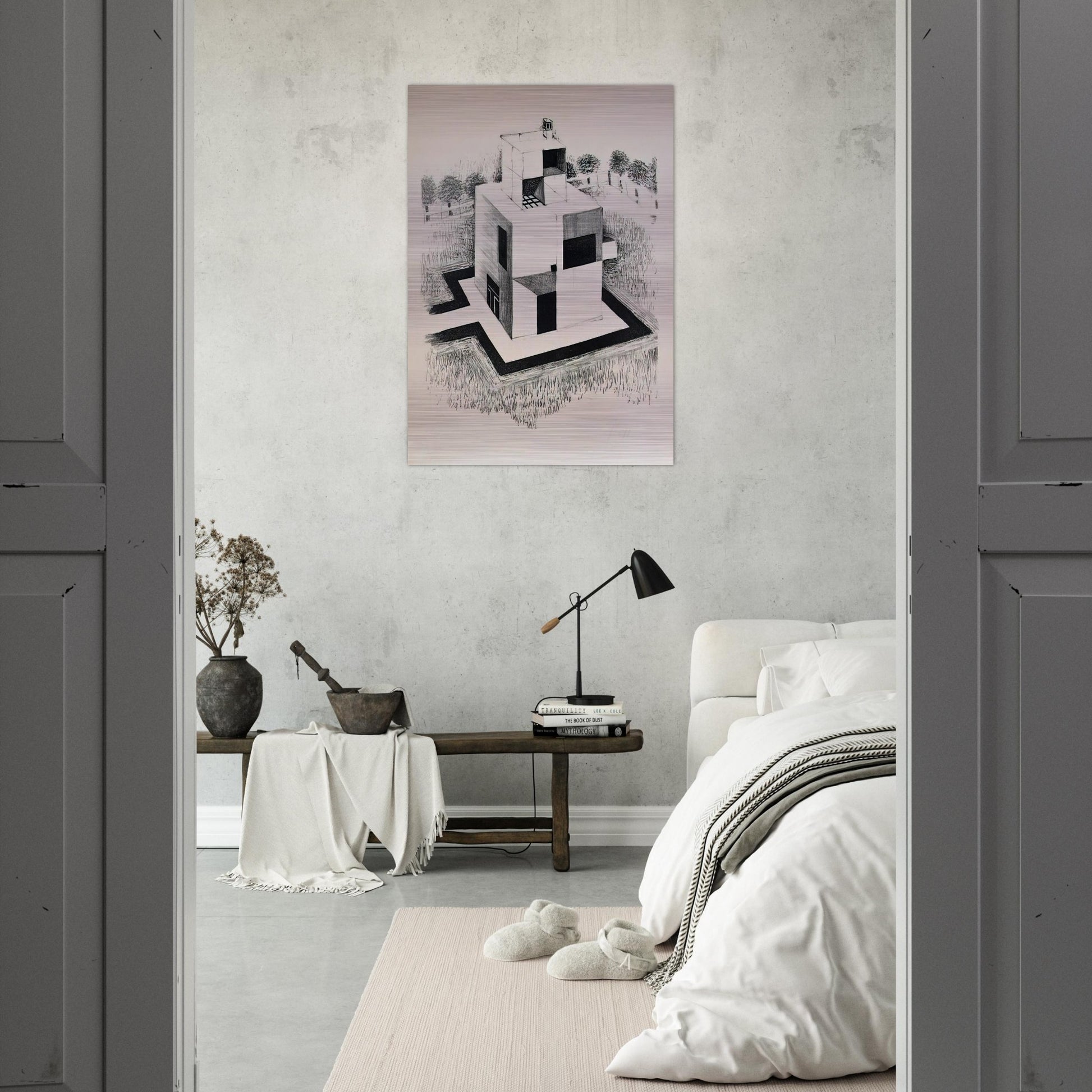 Haus Des Weissen Mannes - 1924 - Johannes Itten Brushed Aluminum Print - 70x100 cm / 28x40 inches | Johannes Itten Aluminum Print | Johannes Itten Prints