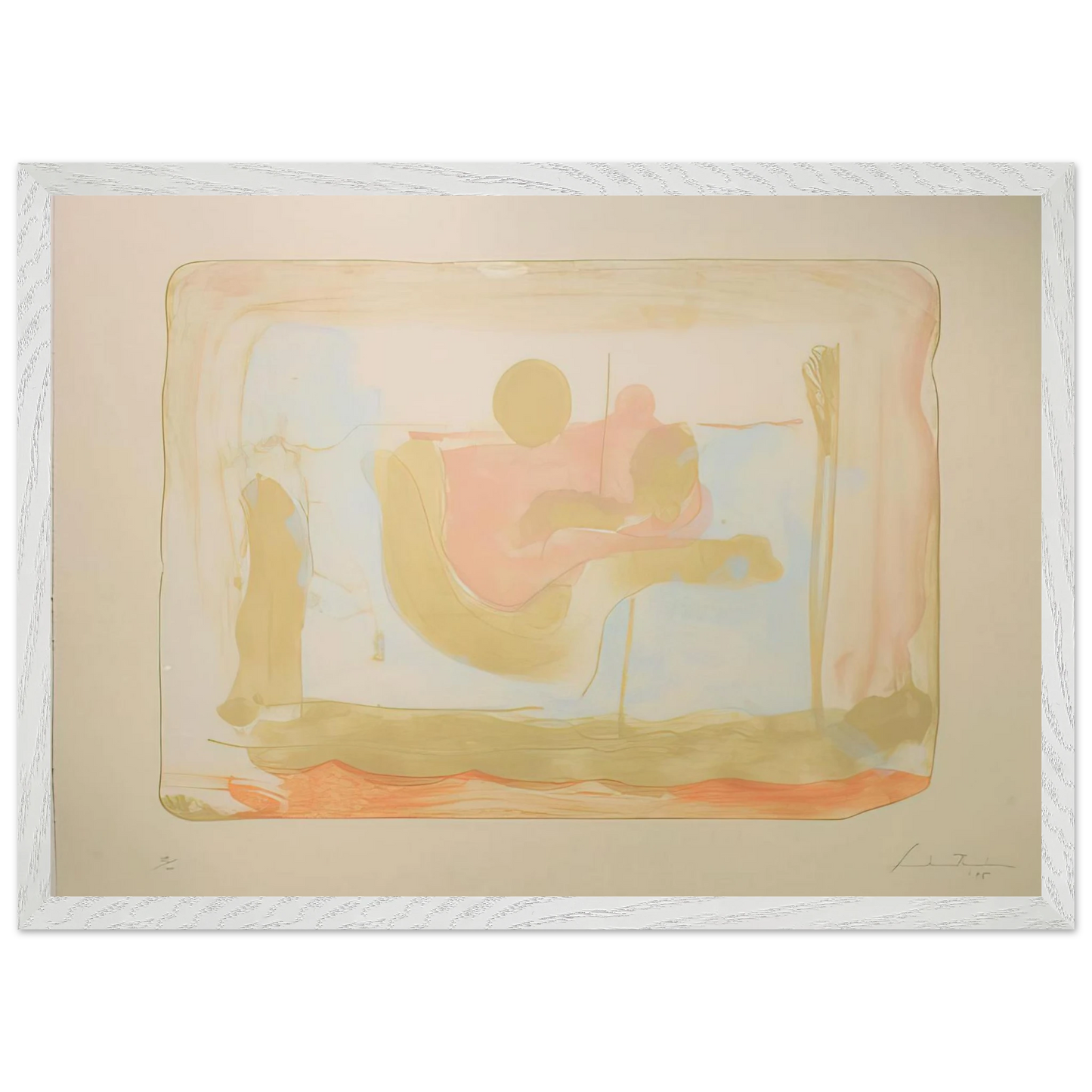 Helen Frankenthaler - Reflections I - 1995 Wall art - 60x80 cm / 24x32 inches - Premium Wooden Framed Poster With Fine Art Paper-canvas - Wood frame