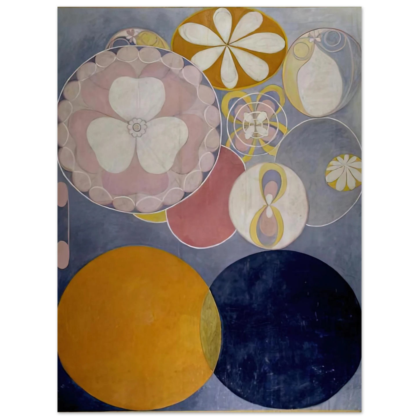 Hilma af Klint - DE TIO ST RSTA N 2 BARNAALDERN 1907 Wall art - A1 (59.4 x 84.1  cm) - Premium Wooden Framed Poster With Fine Art Paper-canvas - Wood frame