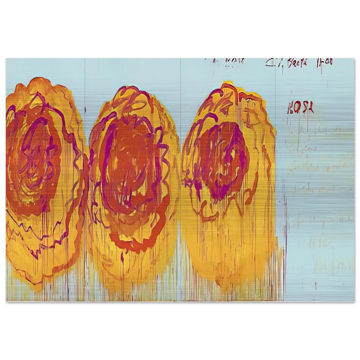 The Rose  I  - Cy Twombly Brushed Aluminum Print - 70x100 cm / 28x40 inches | Cy Twombly Aluminum Print | Cy Twombly Prints