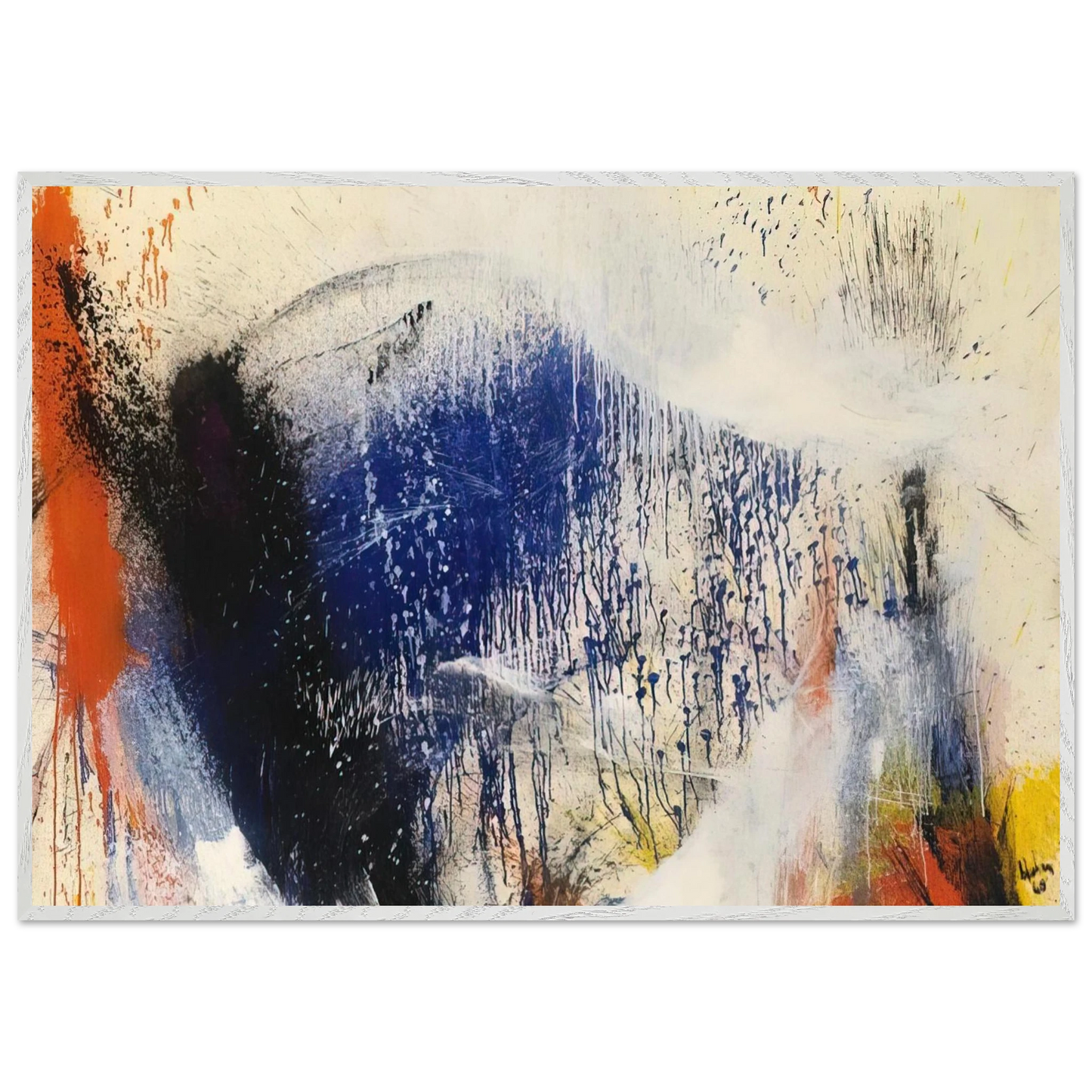 Helen Frankenthaler - Untitled - 1960 Wall art - A1 (59.4 x 84.1  cm) - Premium Wooden Framed Poster With Fine Art Paper-canvas - White frame