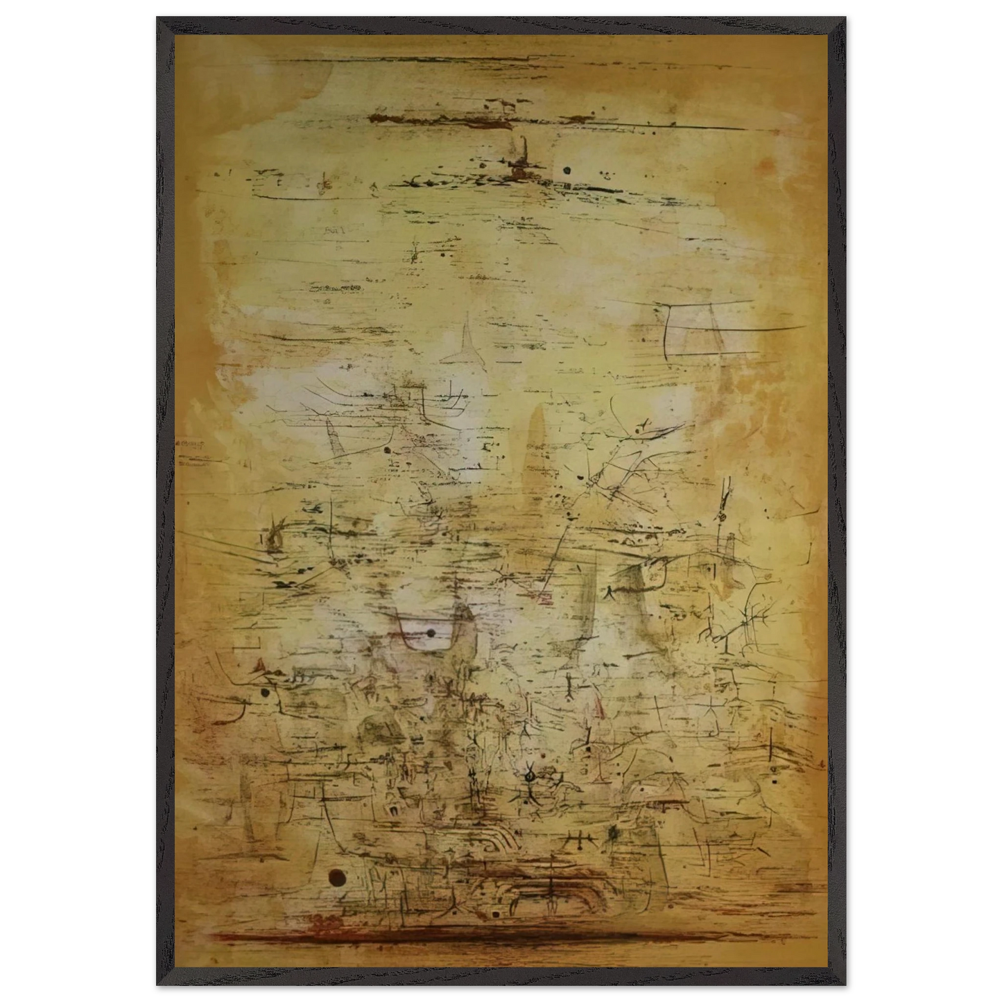 VOL D OISEAUX 1954 - Zao Wou-Ki 70x100 cm / 28x40 inches Framed Art Print – Black Wooden Frame