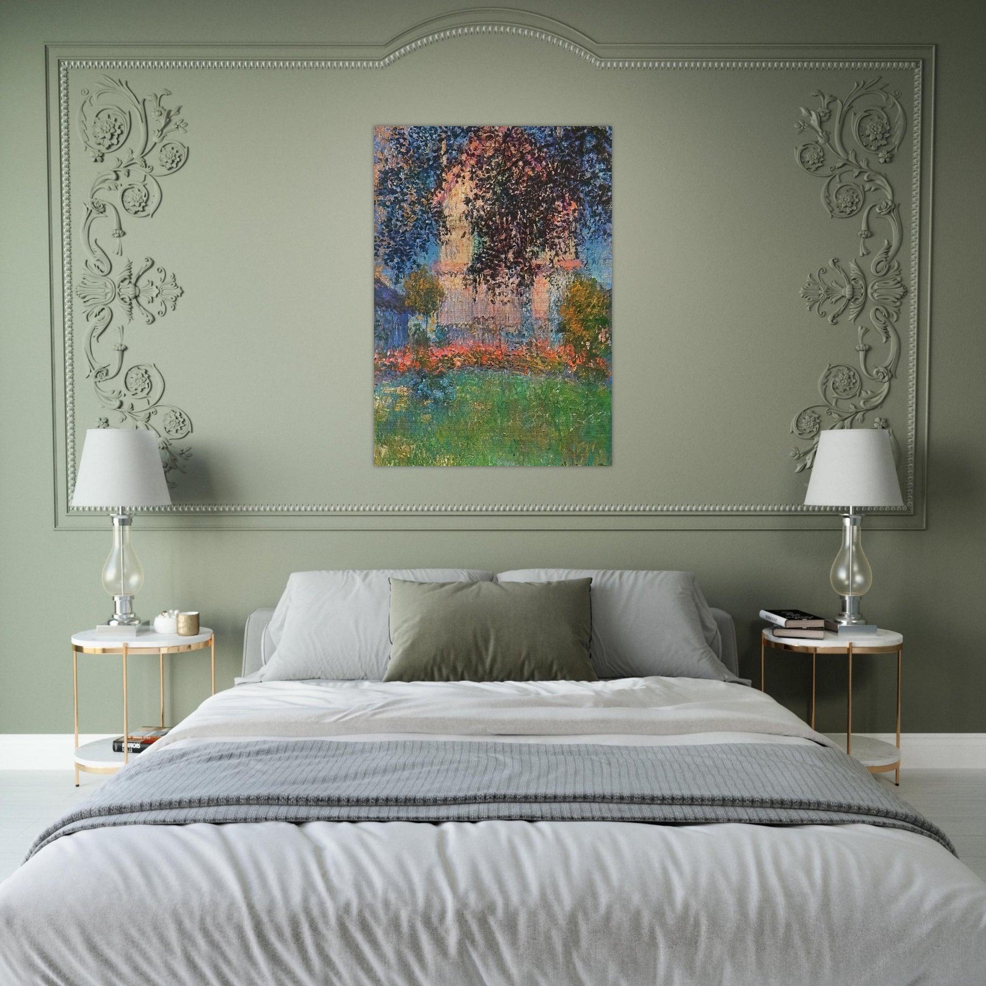 The Artist's House in Argenteuil - claude monet Brushed Aluminum Print - 70x100 cm / 28x40 inches | claude monet Aluminum Print | claude monet Prints