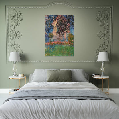 The Artist's House in Argenteuil - claude monet Brushed Aluminum Print - 70x100 cm / 28x40 inches | claude monet Aluminum Print | claude monet Prints