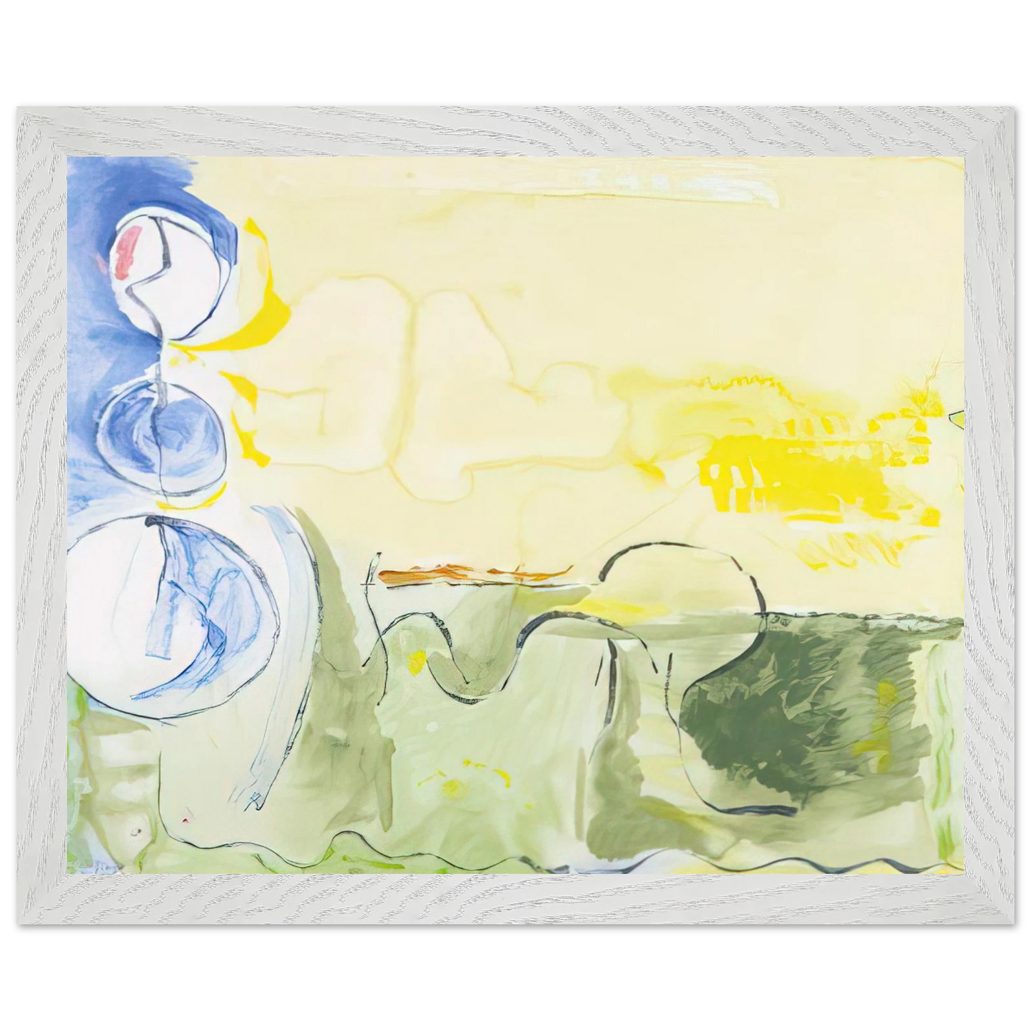 Helen Frankenthaler - Flotilla - 2006 Wall art - 50x70 cm / 20x28 inches - Premium Wooden Framed Poster With Fine Art Paper-canvas - White frame