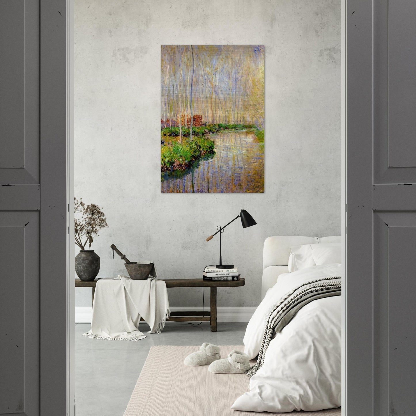 The River Epte - claude monet Brushed Aluminum Print - 70x100 cm / 28x40 inches | claude monet Aluminum Print | claude monet Prints