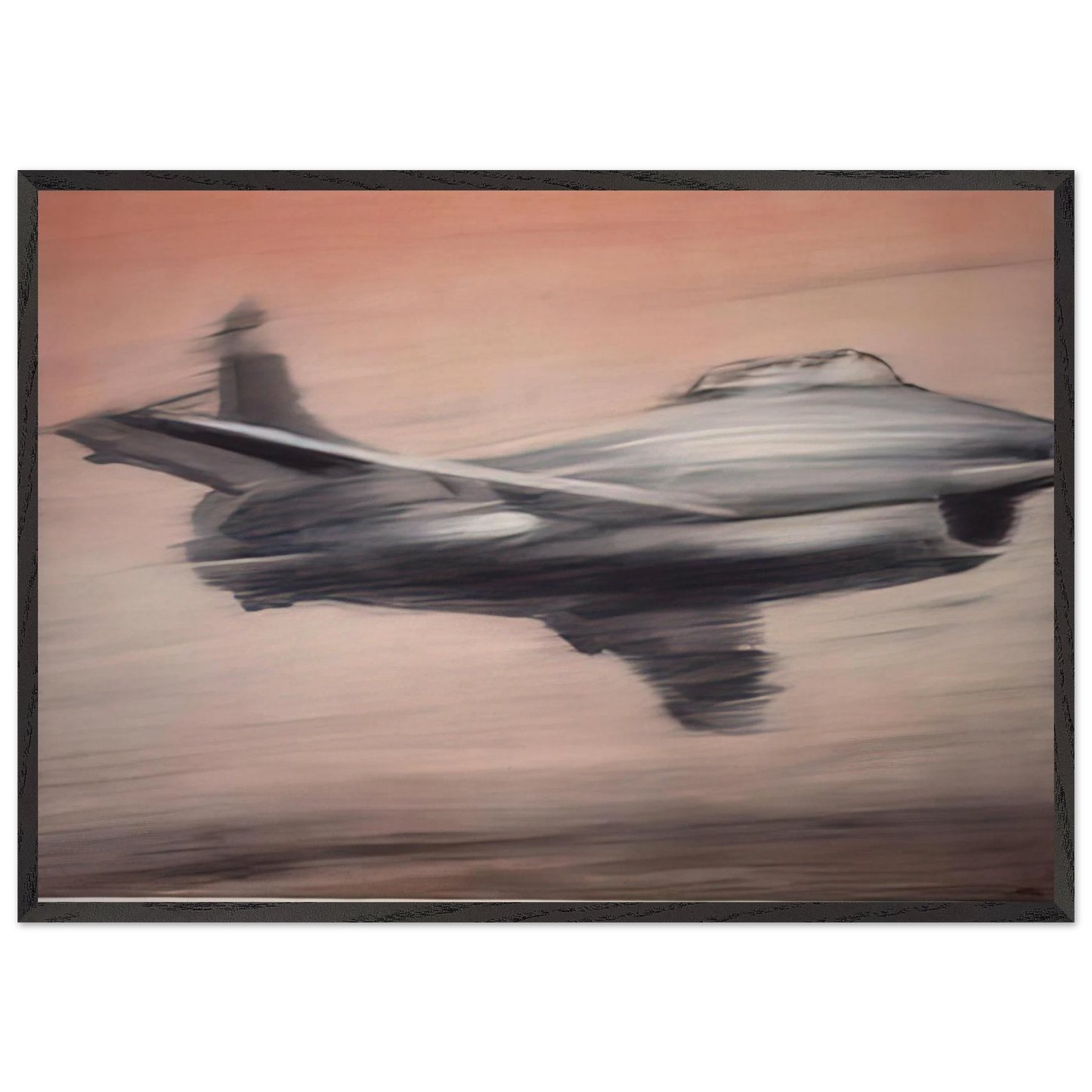 JET FIGHTER 1963 - Gerhard Richter 70x100 cm / 28x40 inches Framed Art Print – Black Wooden Frame