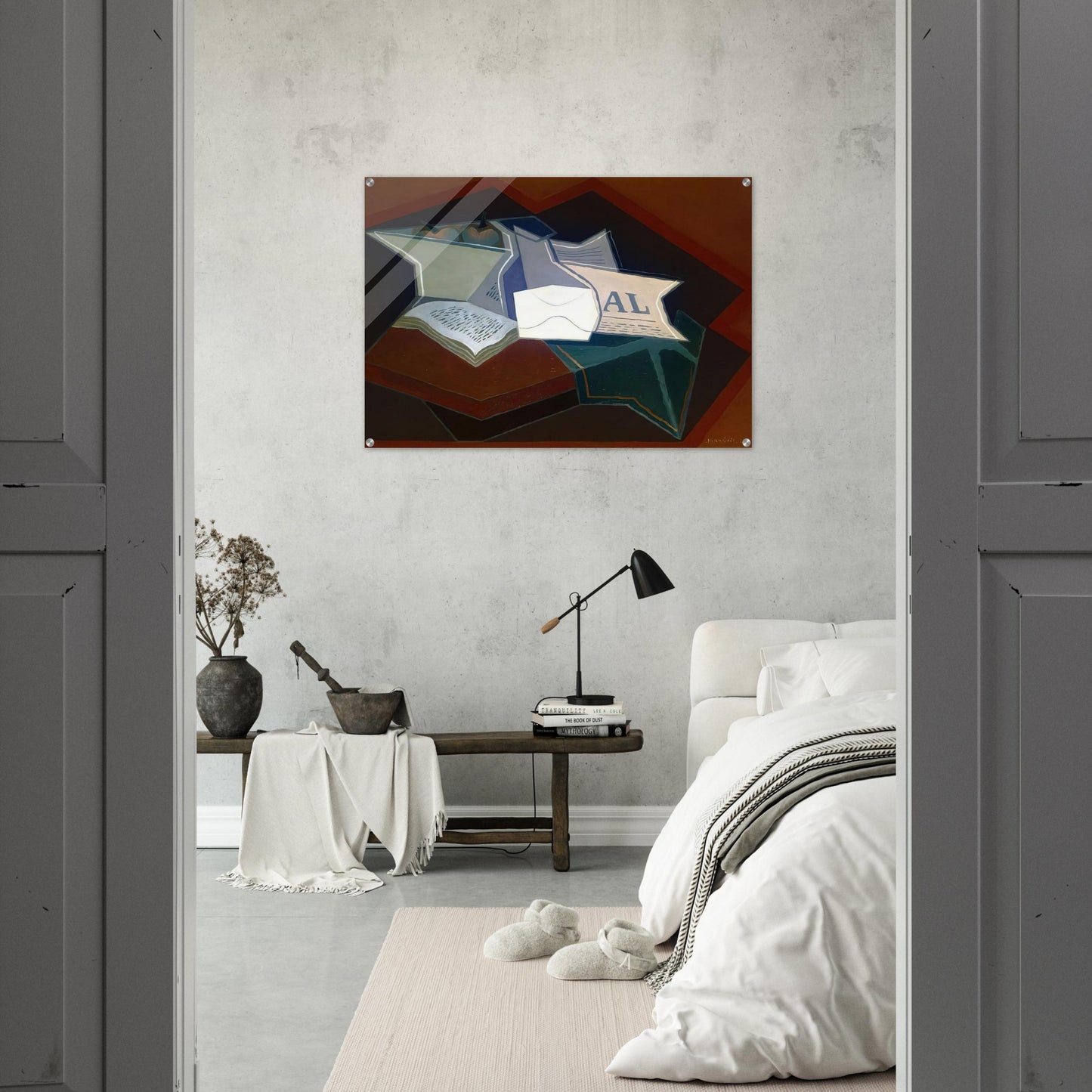 COMPOTIER CARAFE AND OPEN BOOK - Juan Gris Acrylic Print - 70x100 cm / 28x40″ inches