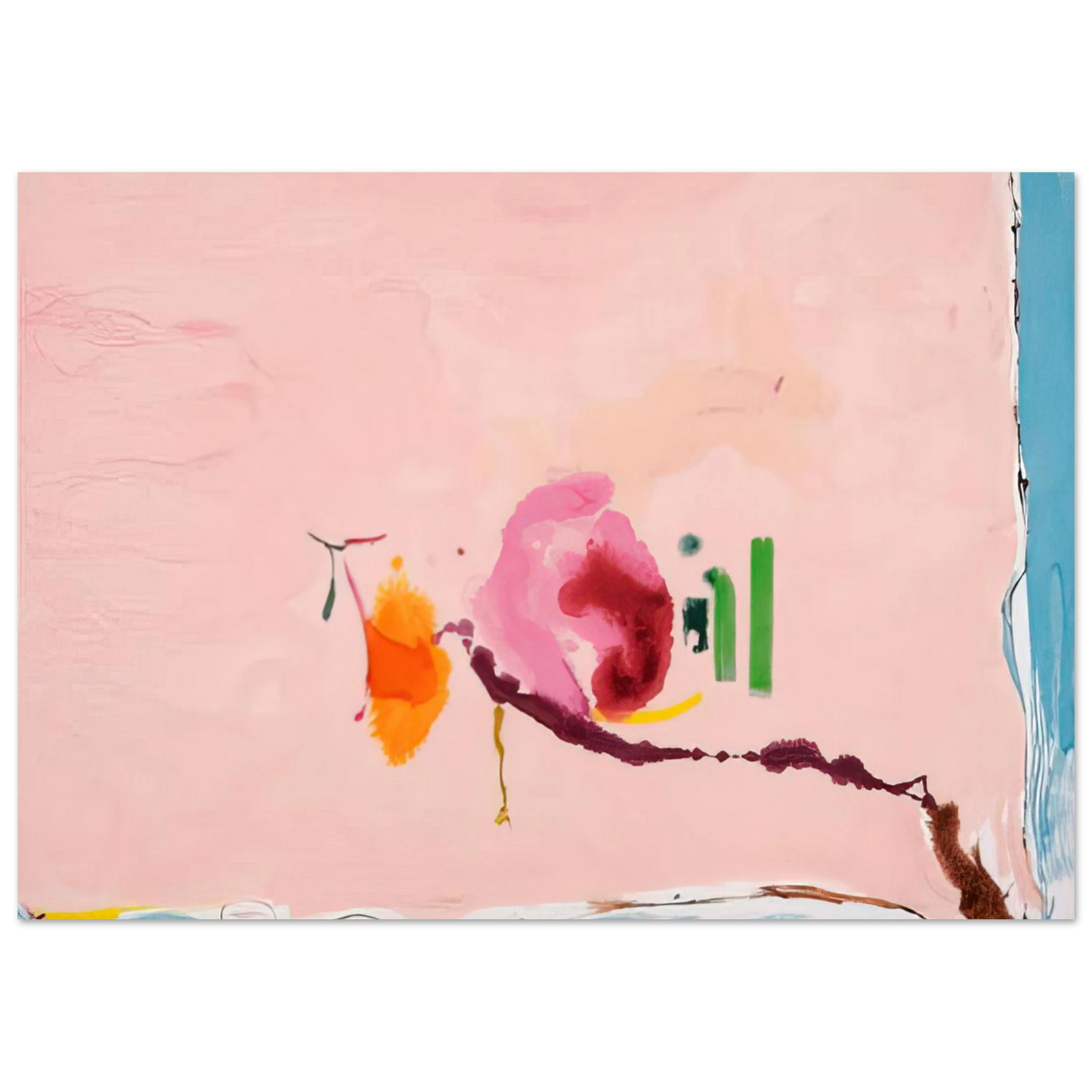 Helen Frankenthaler - Flirt - 1995 Wall art - 30x45 cm / 12x18 inches - Premium Wooden Framed Poster With Fine Art Paper - Black frame