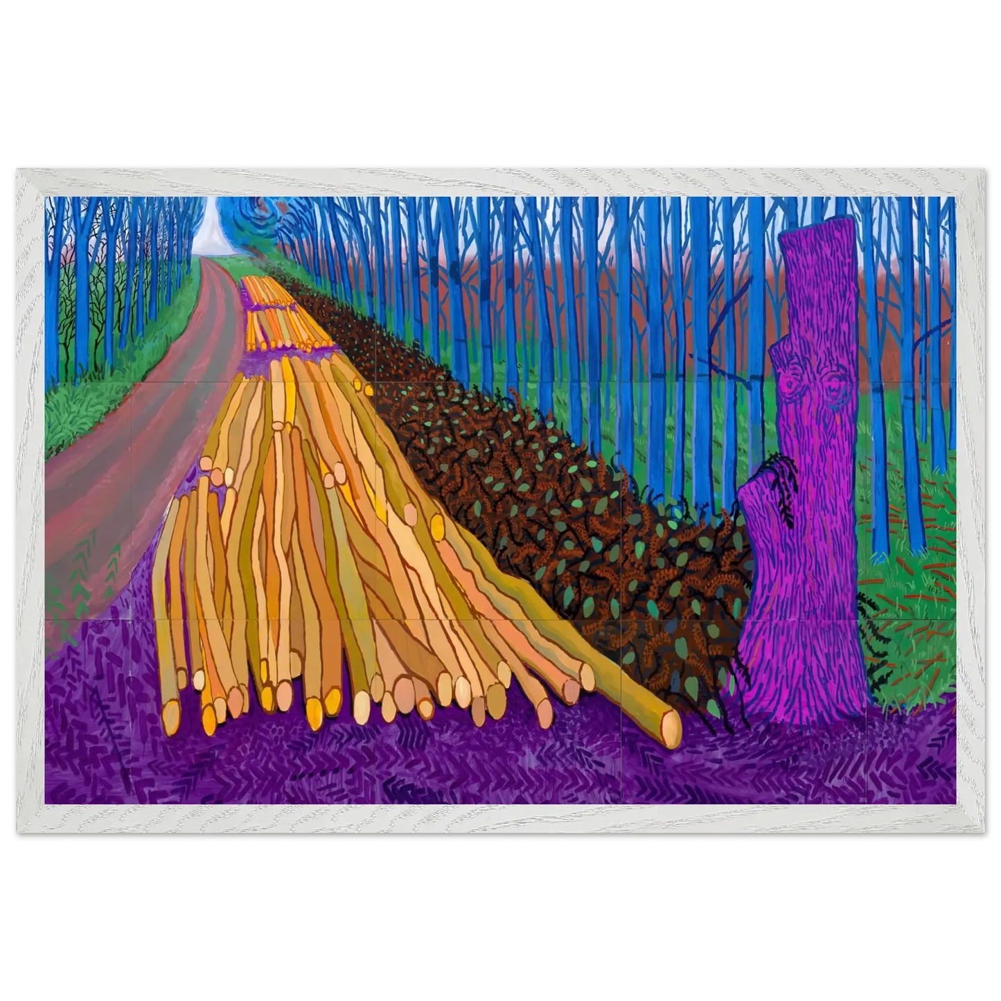 David Hockney - David Hockney Wall art - A2 (42 x 59.4  cm) - Premium Wooden Framed Poster With Fine Art Paper - White frame