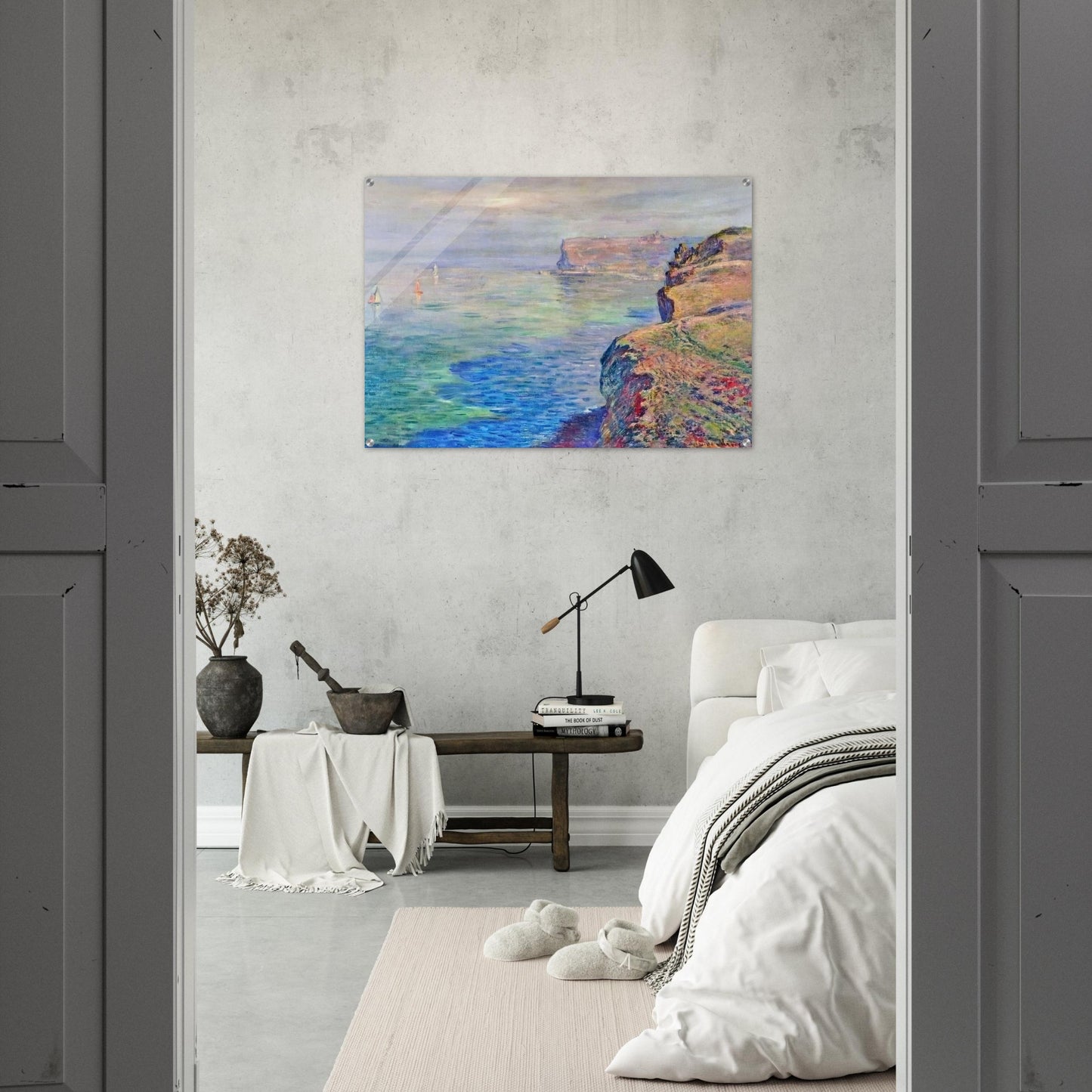 Cliff at Grainval near Fecamp - claude monet Acrylic Print - 70x100 cm / 28x40″ inches