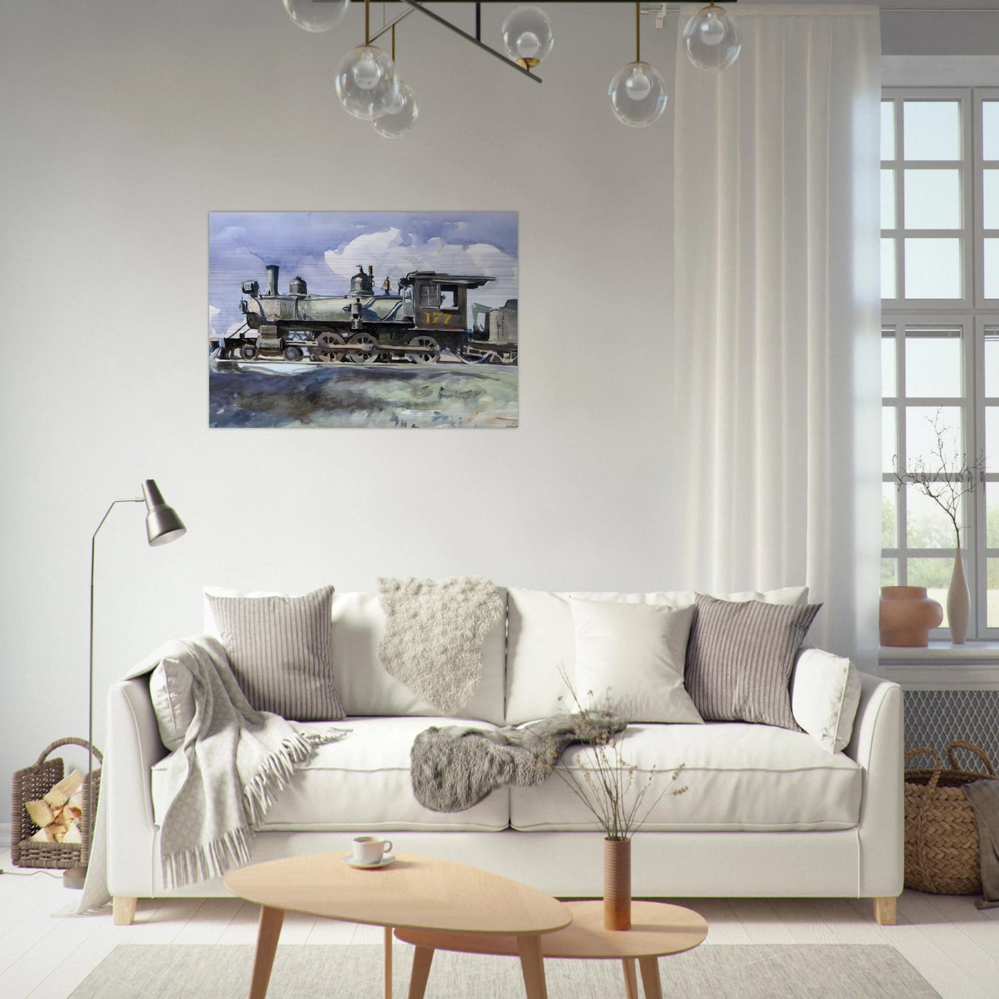 D. and R. G. Locomotive - Edward Hopper Brushed Aluminum Print - 70x100 cm / 28x40 inches | Edward Hopper Aluminum Print | Edward Hopper Prints