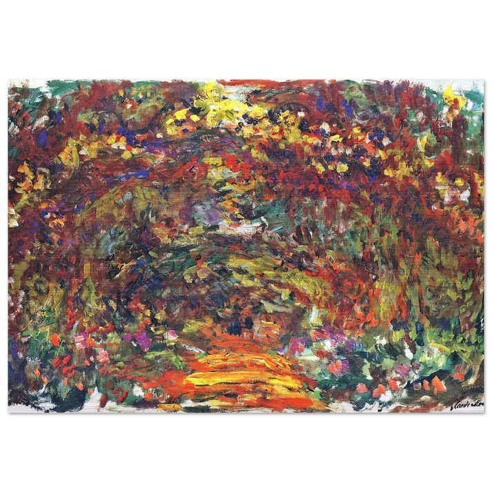 Path under the Rose Trellises, Giverny - claude monet Brushed Aluminum Print - 70x100 cm / 28x40 inches | claude monet Aluminum Print | claude monet Prints