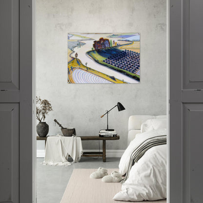 Flatland River - 1997 - Wayne Thiebaud Acrylic Print - 70x100 cm / 28x40″ inches