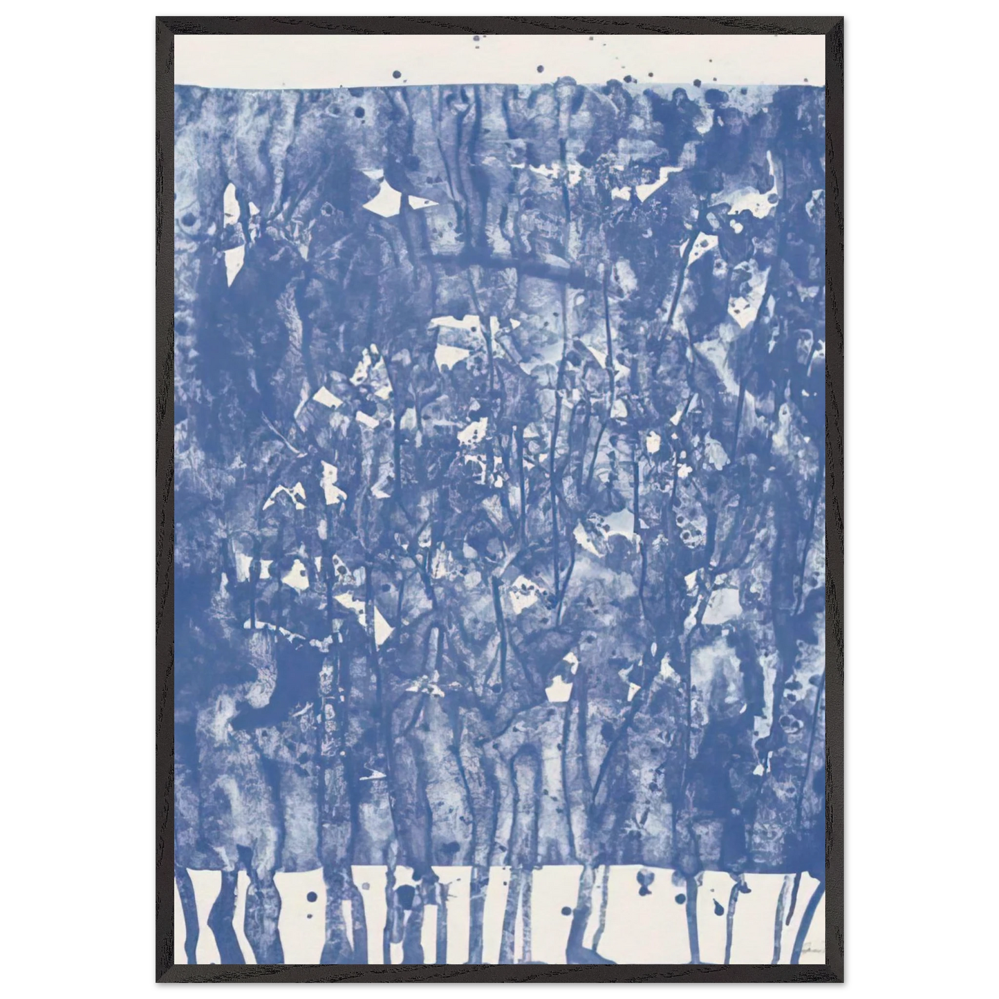 Untitled  from Papierski Portfolio   SF 351  - Sam Francis 70x100 cm / 28x40 inches Framed Art Print – Black Wooden Frame