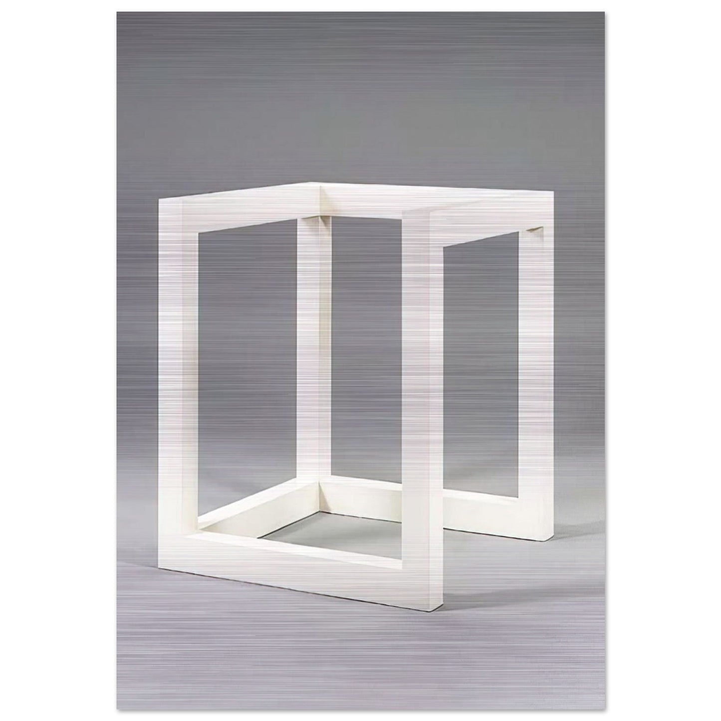 Incomplete Cube 10-4 - Sol LeWitt Brushed Aluminum Print - 70x100 cm / 28x40 inches | Sol LeWitt Aluminum Print | Sol LeWitt Prints