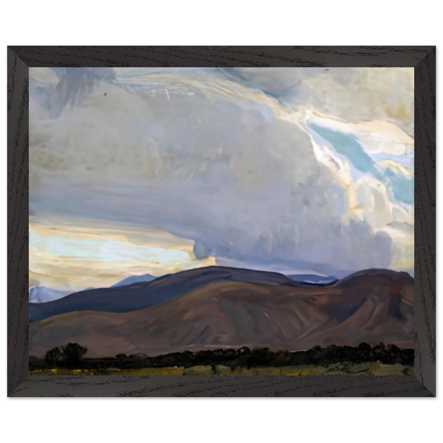Maynard Dixon - STORM FROM THE SIERRA 1937 Wall art - 60x80 cm / 24x32 inches - Premium Wooden Framed Poster With Fine Art Paper-canvas - White frame