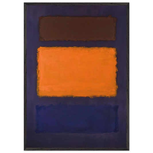 Brown Orange Blue on Maroon - c1963  United States - Mark Rothko 70x100 cm / 28x40 inches Framed Art Print – Black Wooden Frame