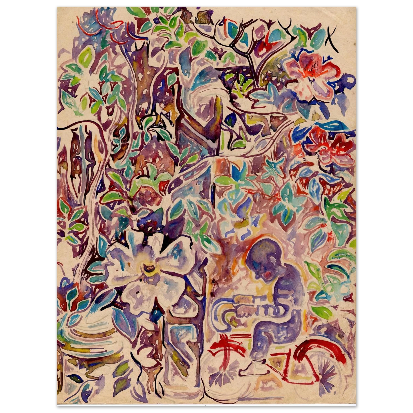 Walter Inglis Anderson - Walter Anderson Wall art - 27x35 cm / 11x14 inches - Premium Wooden Framed Poster With Fine Art Paper-canvas - Wood frame