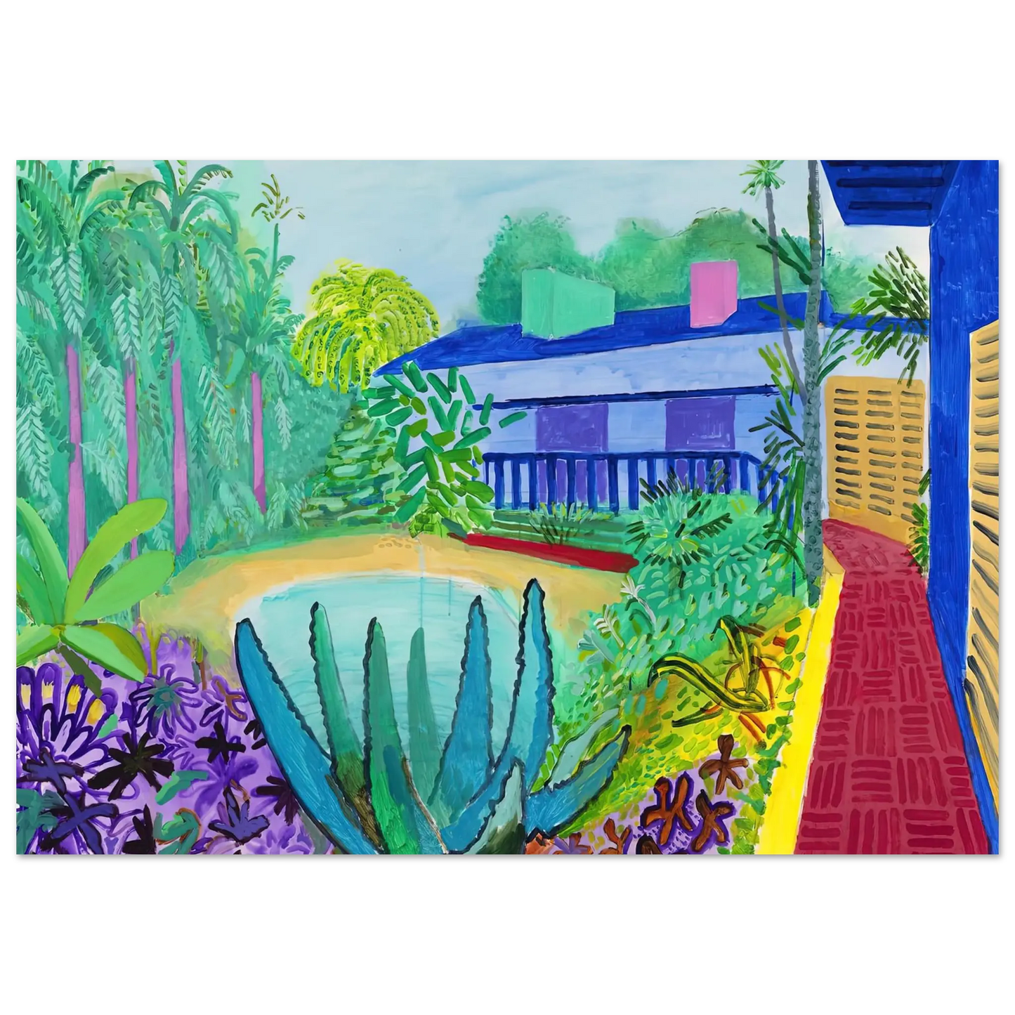 David Hockney - David Hockney Wall art - 30x45 cm / 12x18 Inches - Premium Wooden Framed Poster With Fine Art Paper - Wood frame