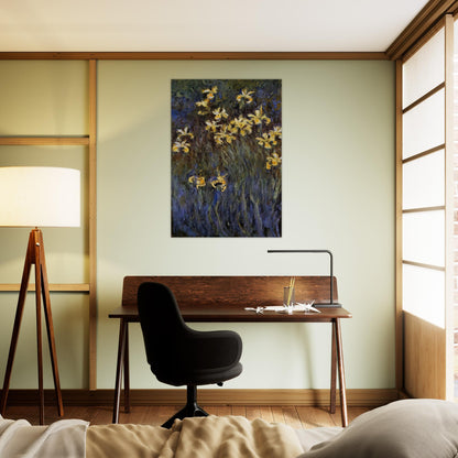 The Yellow Irises - claude monet Brushed Aluminum Print - 70x100 cm / 28x40 inches | claude monet Aluminum Print | claude monet Prints