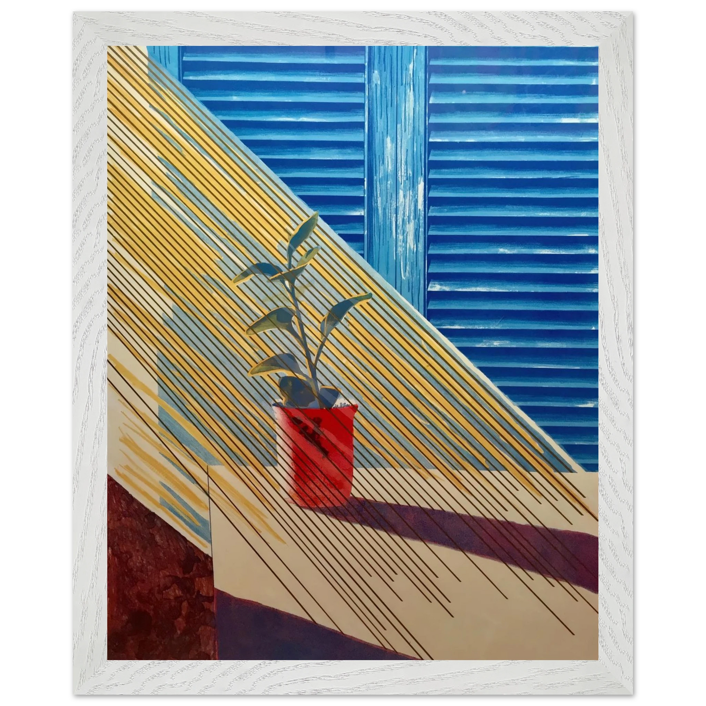 David Hockney - David Hockney Wall art - 40x50 cm / 16x20 inches - Premium Wooden Framed Poster With Fine Art Paper - White frame