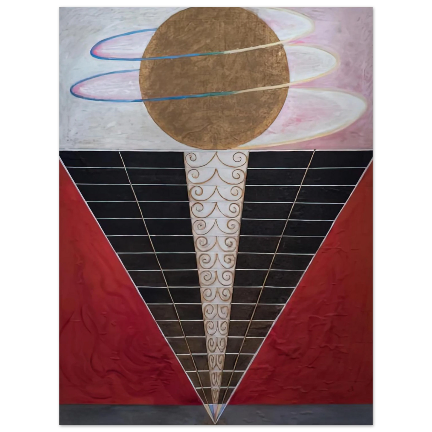 Hilma af Klint - ALTARPIECE NO 2 1915 Wall art - 28x43  cm / XL (11x17 inches) - Premium Wooden Framed Poster With Fine Art Paper-canvas - White frame