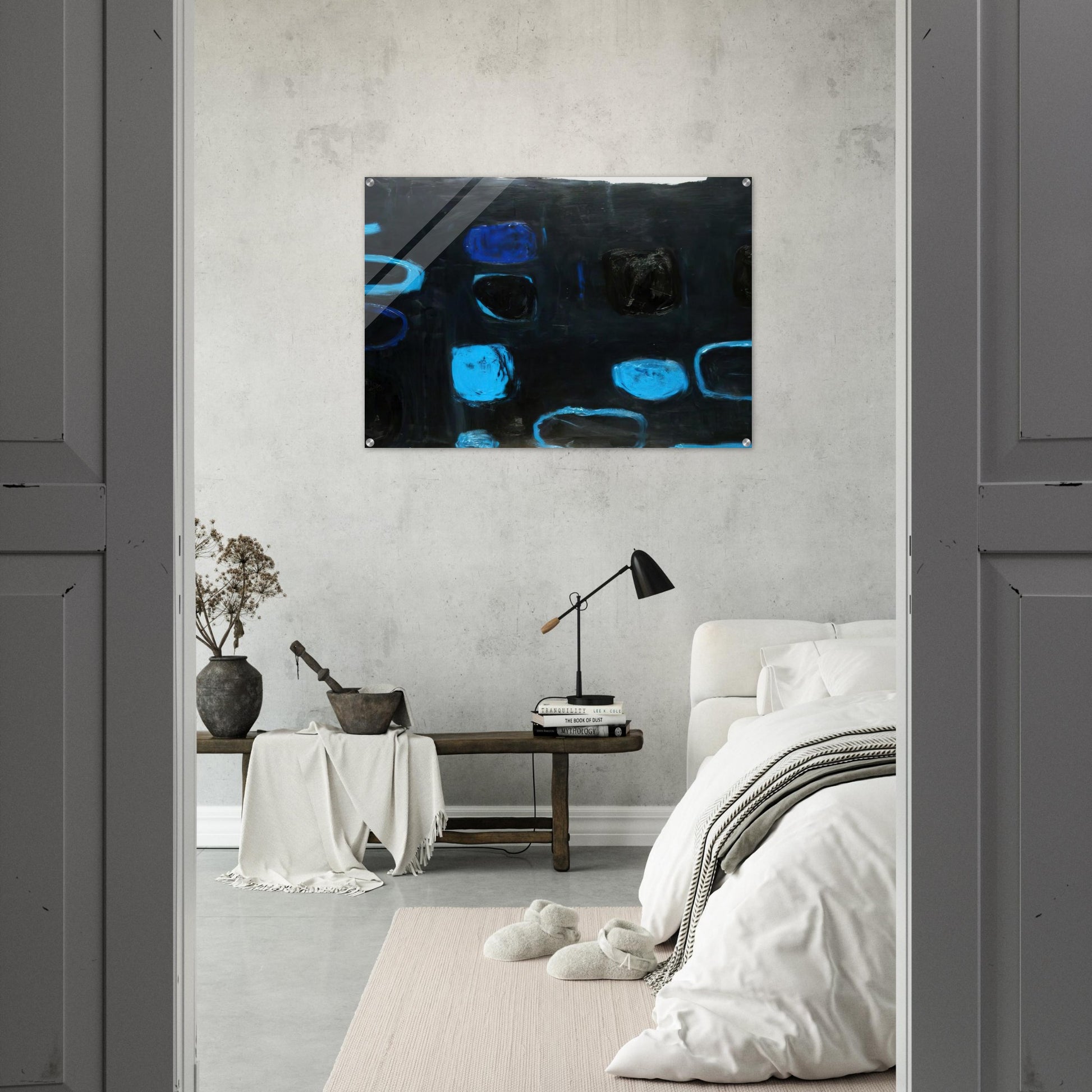 Composition with Blue and Black - 1959 - William Scott Acrylic Print - 70x100 cm / 28x40″ inches | William Scott Wall Art | William Scott Prints