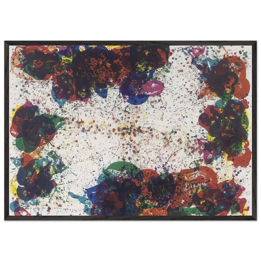 Coral Lyre Nine - Sam Francis 70x100 cm / 28x40 inches Framed Art Print – Black Wooden Frame