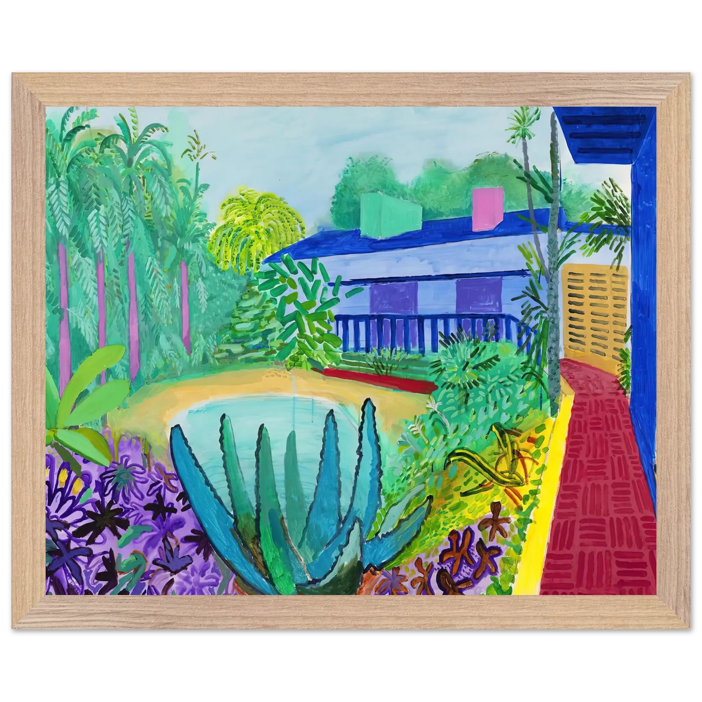 David Hockney - David Hockney Wall art - A3 (29.7 x 42  cm) - Premium Wooden Framed Poster With Fine Art Paper - Wood frame