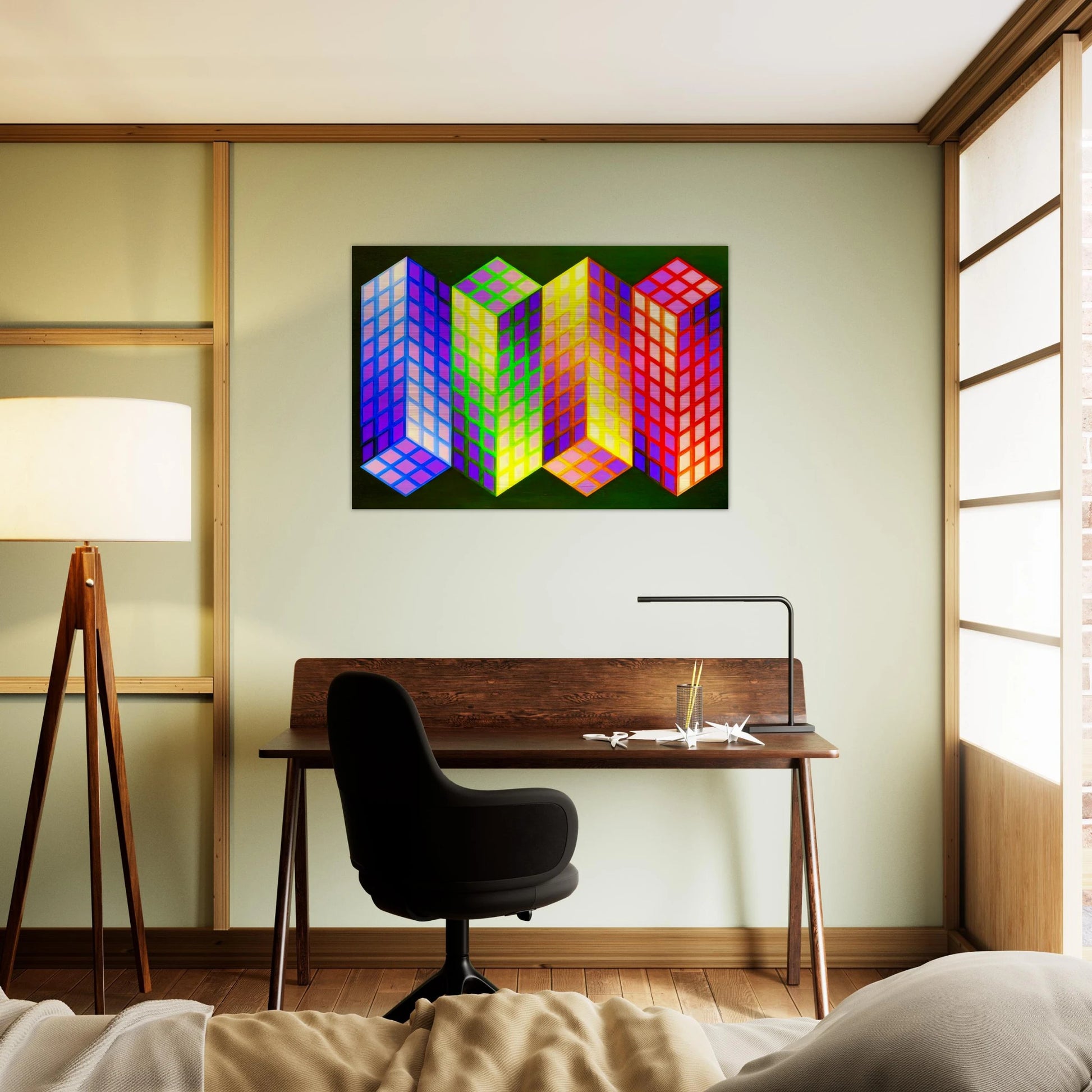 Torony-Nagy - 1969 - Victor Vasarely Brushed Aluminum Print - 70x100 cm / 28x40 inches | Victor Vasarely Aluminum Print | Victor Vasarely Prints