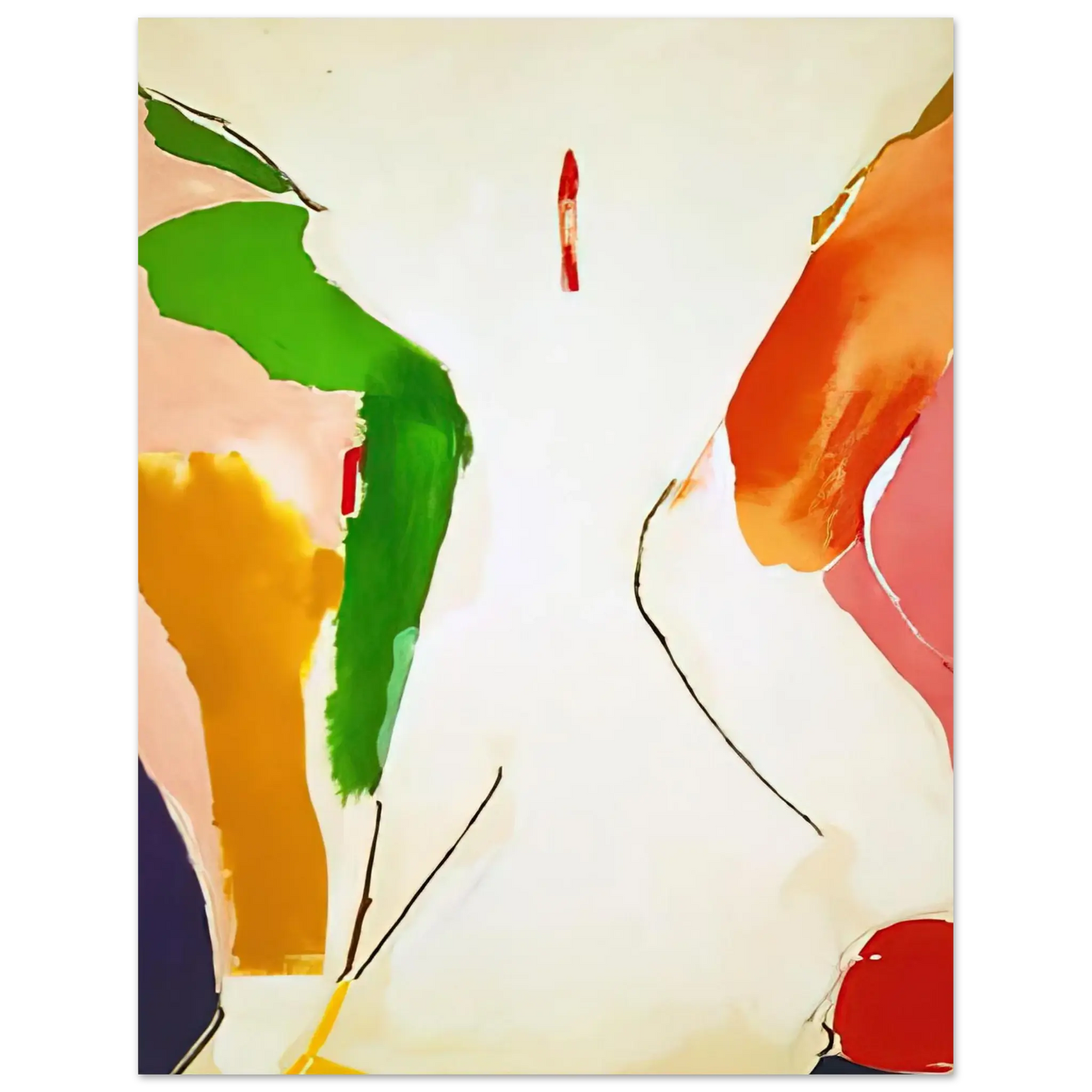 Helen Frankenthaler - Living Edge - 1973 Wall art - 45x60 cm / 18x24 Inches - Premium Wooden Framed Poster With Fine Art Paper - White frame