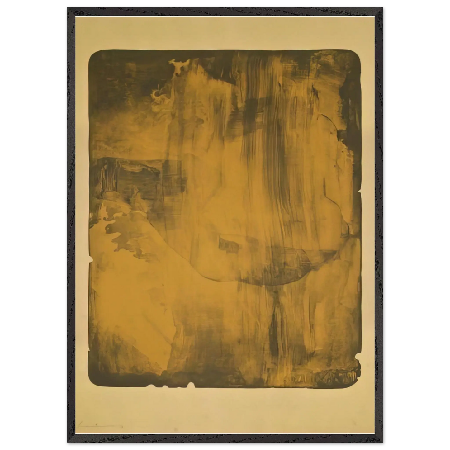 Helen Frankenthaler - Bronze Smoke - 1978 Wall art - 30x45 cm / 12x18 Inches - Premium Wooden Framed Poster With Fine Art Paper - Black frame