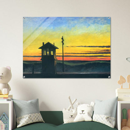 Railroad Sunset - Edward Hopper Acrylic Print - 70x100 cm / 28x40″ inches | Edward Hopper Wall Art | Edward Hopper Prints