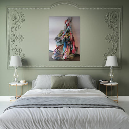 Wall Cascade with Mirror - Sam Gilliam Brushed Aluminum Print - 70x100 cm / 28x40 inches | Sam Gilliam Aluminum Print | Sam Gilliam Prints