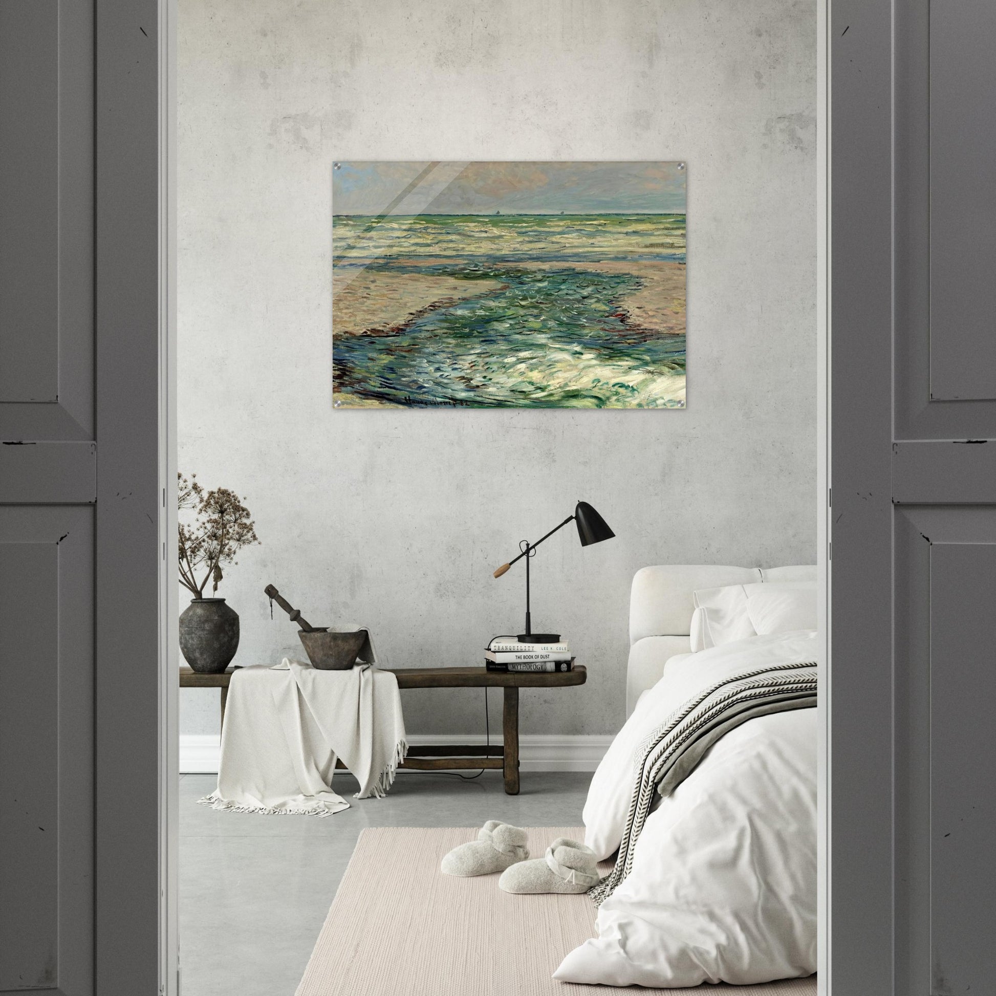 The Seacoast of Pourville, Low Tide - claude monet Acrylic Print - 70x100 cm / 28x40″ inches | claude monet Wall Art | claude monet Prints