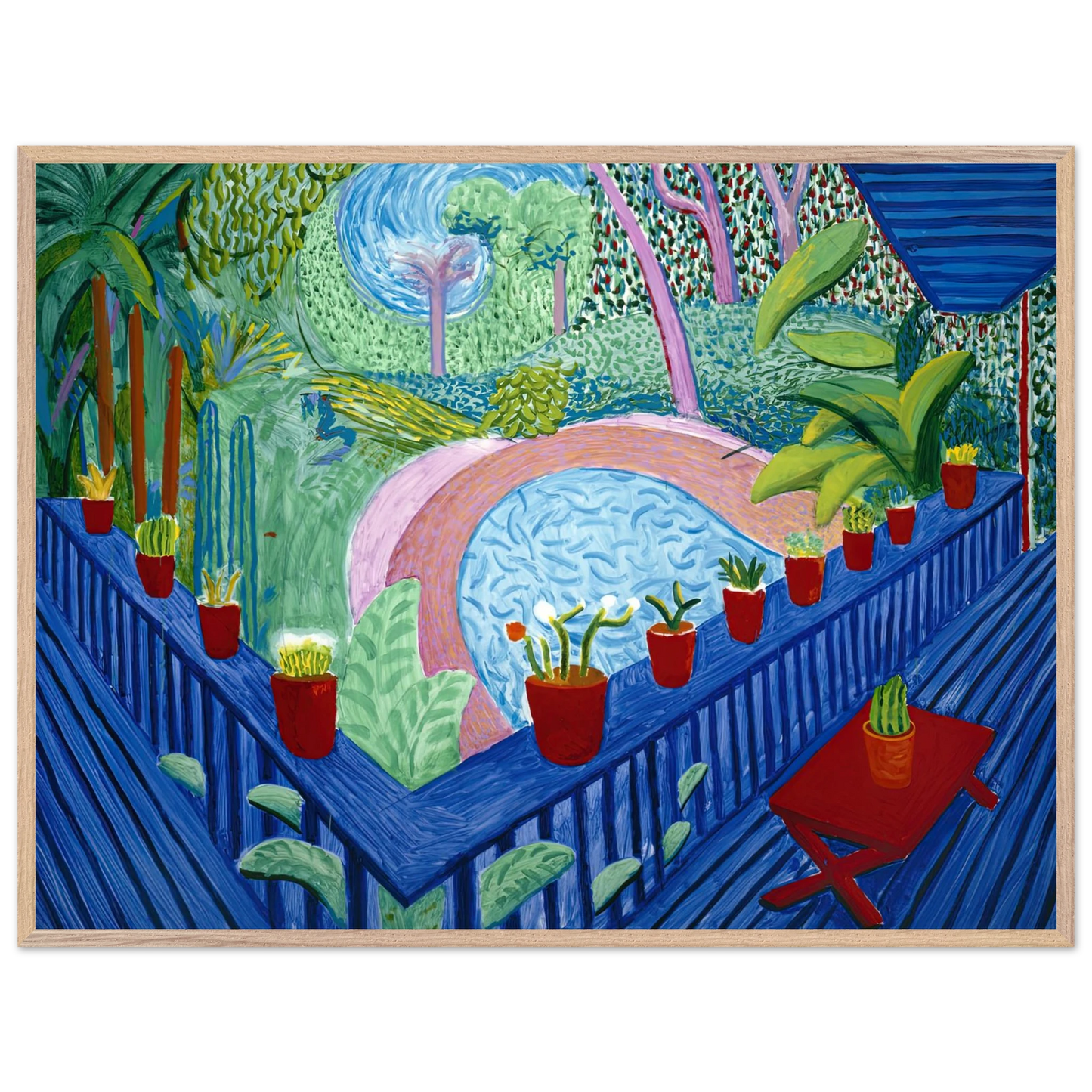 David Hockney - David Hockney Wall art - 30x40 cm / 12x16 inches - Premium Wooden Framed Poster With Fine Art Paper-canvas - White frame