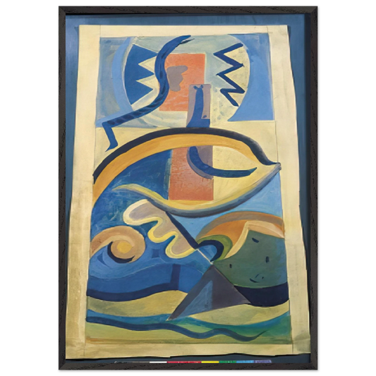 Untitled - Abstract Art Dada - Julius Evola 70x100 cm / 28x40 inches Framed Art Print – Black Wooden Frame